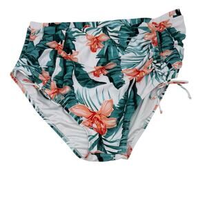 Plus Size 22W Tropical Floral High Waisted Bikini Bottom Swim